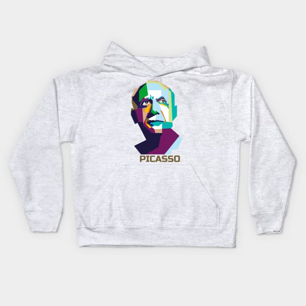 Pablo Picasso In WPAP Kids Hoodie by smd90